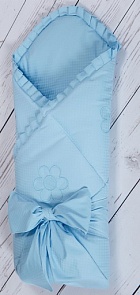 Конверт - одеяло на выписку из серии Ромашки, сезон весна, цвет голубой (Мой Ангелок, 00-0011832 _голубой)